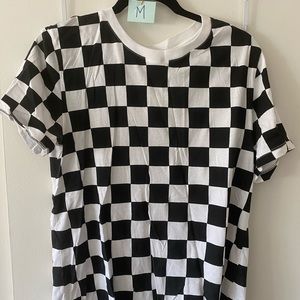Lack and white checkered Tee shirt